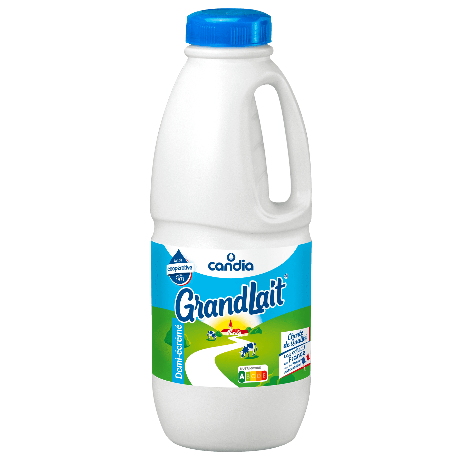 Lait 1/2 écrémé UHT bouteille 1L Grandlait Sodiaal Professionnel