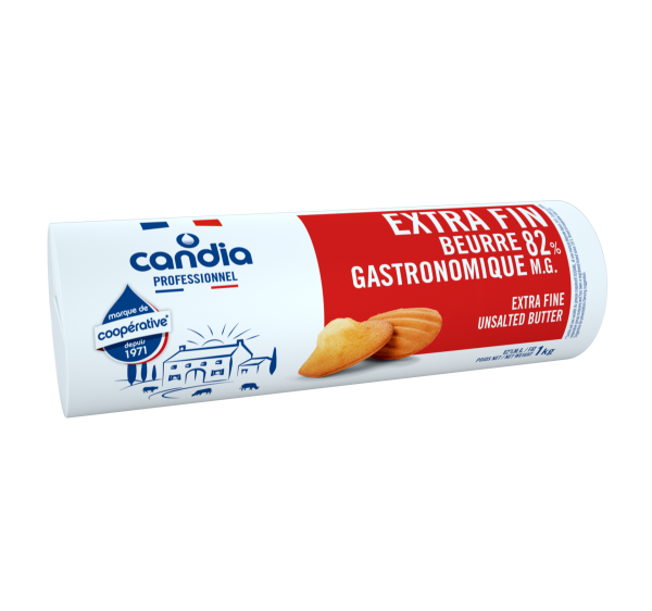 Beurre Gastronomique Extra Fin 82% mg – rouleau 1kg – Candia Professionnel