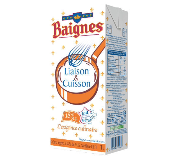 Crème légère liquide 18% mg – brique 1L – Baignes