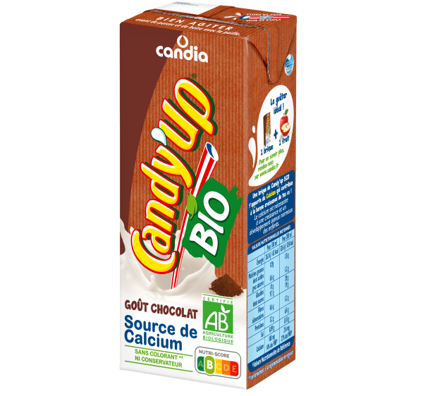 Brique lait chocolat Candy&rsquo;Up Bio &#8211; 20 cl &#8211; Candia