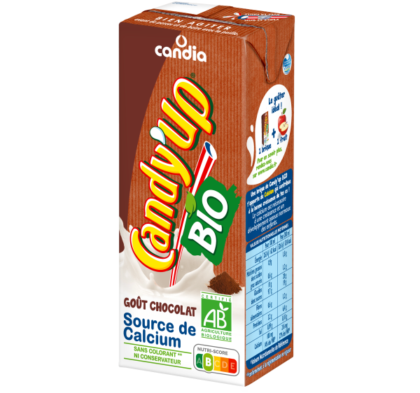 Brique lait chocolat Candy’Up Bio – 20 cl – Candia