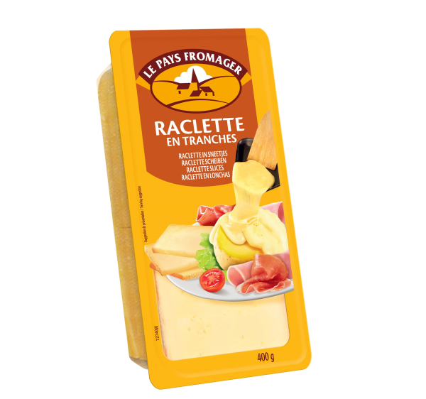 Raclette tranches &#8211; barquette 400g &#8211; Le Pays Fromager