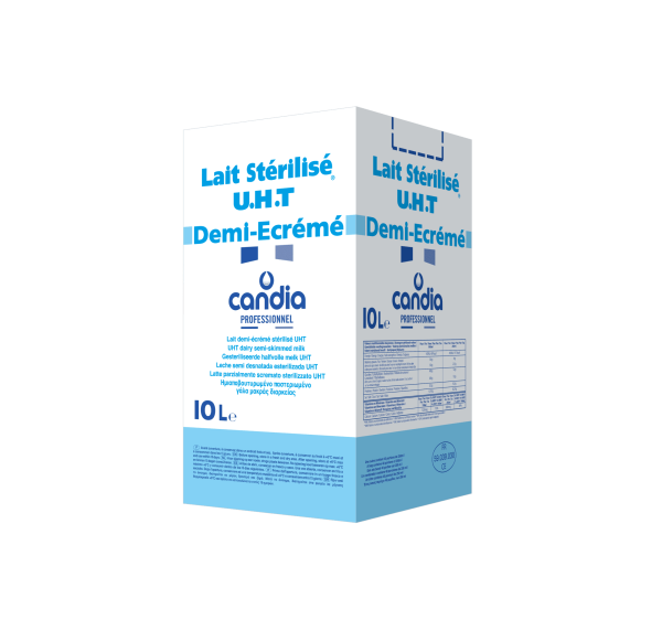 Lait 1/2 ecreme uht candia professionnel outre 10 l bouchon