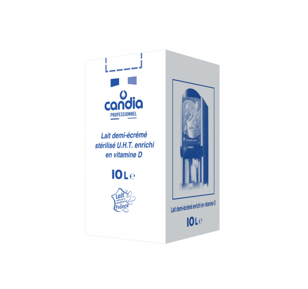Lait 1/2 ecreme uht candia professionnel outre 10 l bouchon