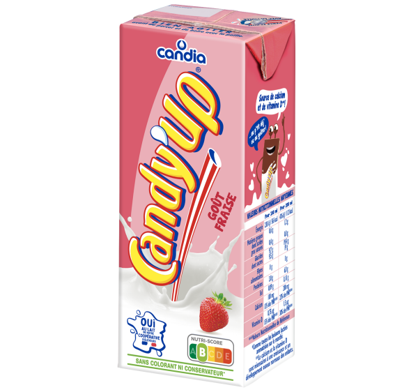 Brique lait fraise Candy&rsquo;Up &#8211; 20 cl &#8211; Candia