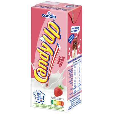 Brique lait fraise Candy&rsquo;Up &#8211; 20 cl &#8211; Candia