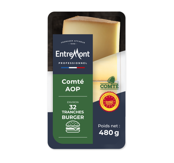 Comté AOP tranches burger &#8211; Entremont Professionnel &#8211; 480G