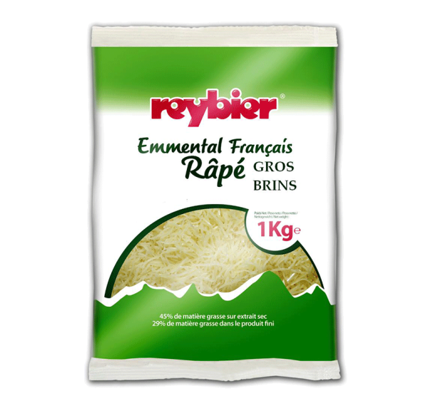 Emmental Français râpé -1 kg gros brins – Reybier