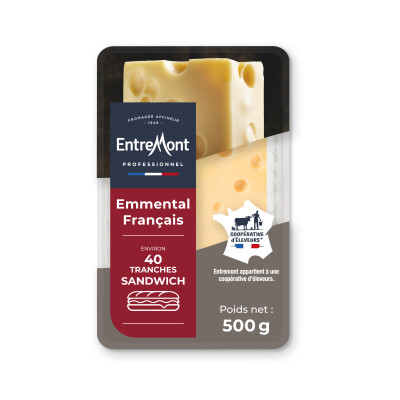 Emmental tranches sandwich – Entremont Professionnel – 500g