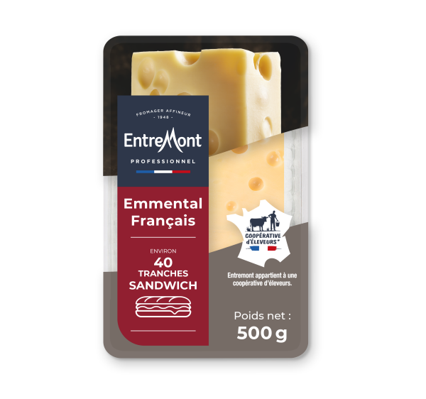 Emmental tranches sandwich – Entremont Professionnel – 500g