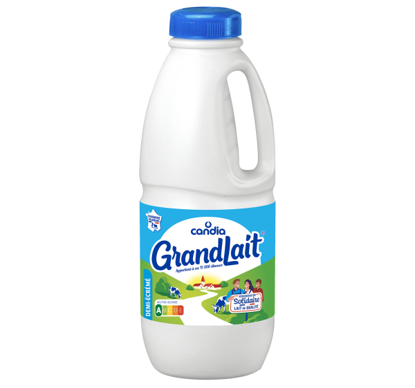 Lait 1/2 écrémé UHT &#8211; bouteille 1L &#8211; Grandlait