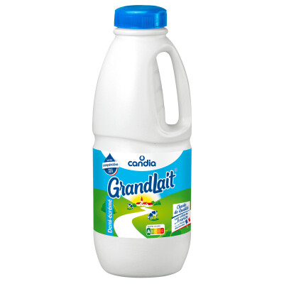Lait 1/2 ecreme uht grandlait fermes selectionnees bouteille 1l