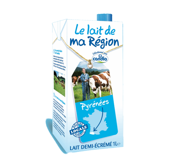 Lait de nos régions ½ écrémé UHT – brique 1 L