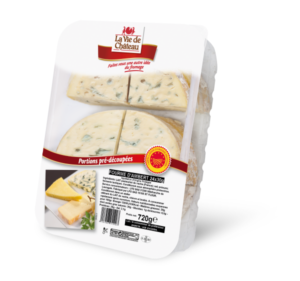Fourme d’Ambert AOP portions – 24x30g – La Vie de Château