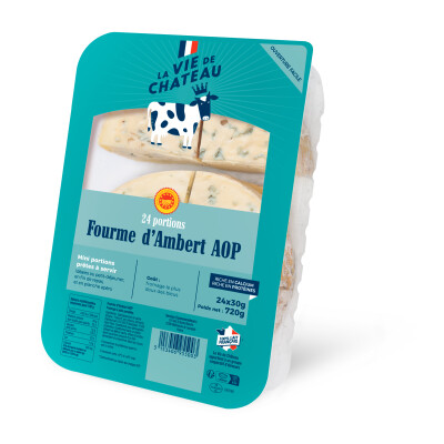Fourme d&rsquo;Ambert AOP portions &#8211; 24x30g &#8211; La Vie de Château