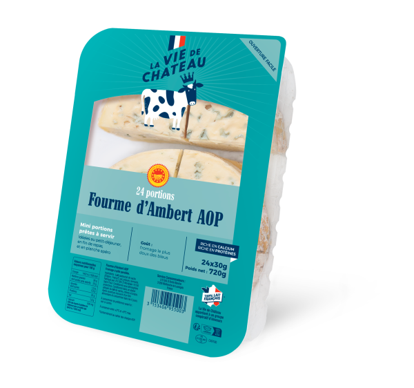 Fourme d&rsquo;Ambert AOP portions &#8211; 24x30g &#8211; La Vie de Château