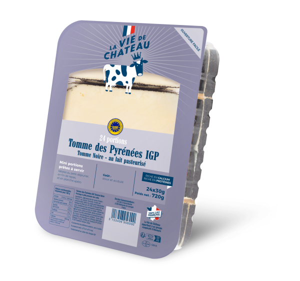 Tomme des Pyrénées IGP, Tomme Noire Portions – 24x30g – La Vie de Château