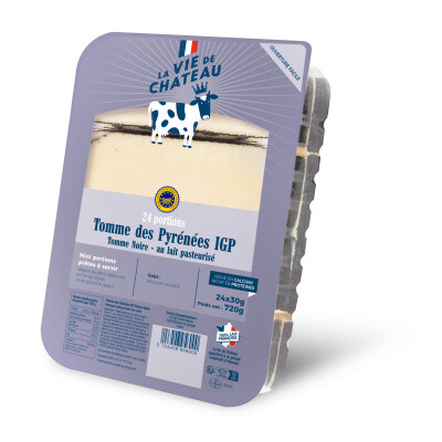 Tomme des Pyrénées IGP, Tomme Noire Portions – 24x30g – La Vie de Château