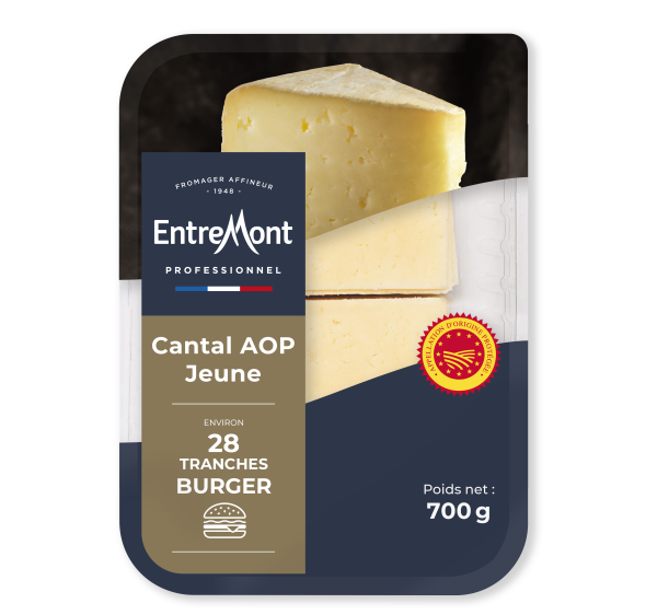 Tranches burger Cantal AOP jeune &#8211; Entremont Professionnel &#8211; 700g