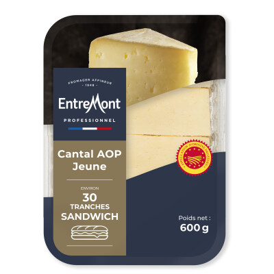 Tranches Cantal AOP Jeune – Entremont Professionnel –  600g