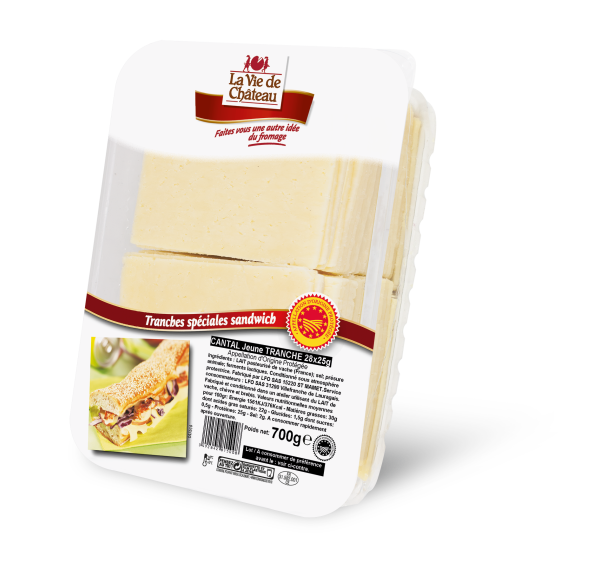 Cantal AOP Jeune tranches carrées – 28x25g – La Vie de Château