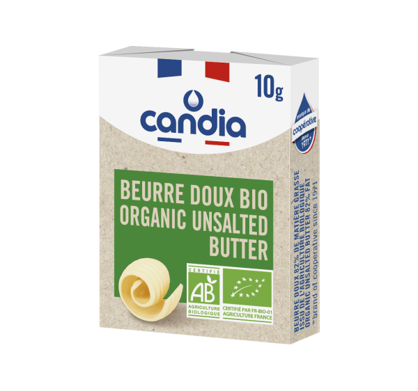 Beurre doux Bio 82% mg – micropain 10g – Candia