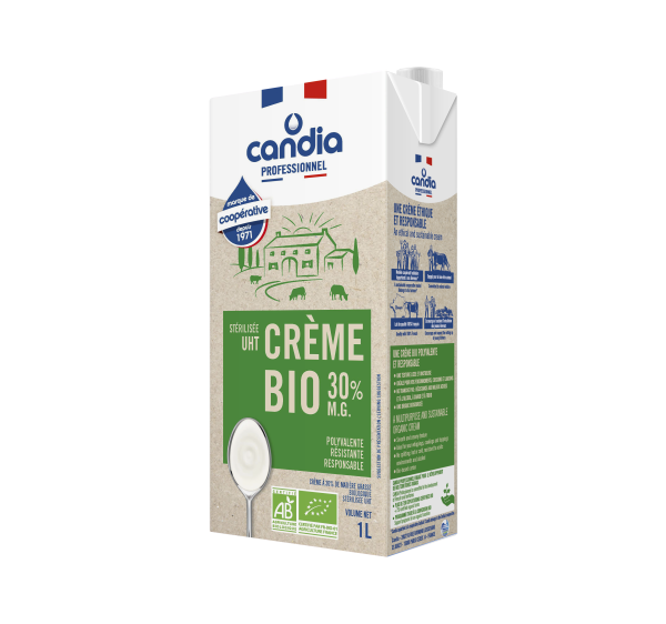 Crème Bio  30% mg Multi-usages &#8211; brique 1L &#8211; Candia Professionnel