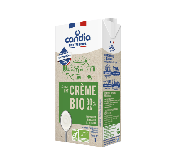Crème Bio 30% mg Multi-usages – brique 1L – Candia Professionnel
