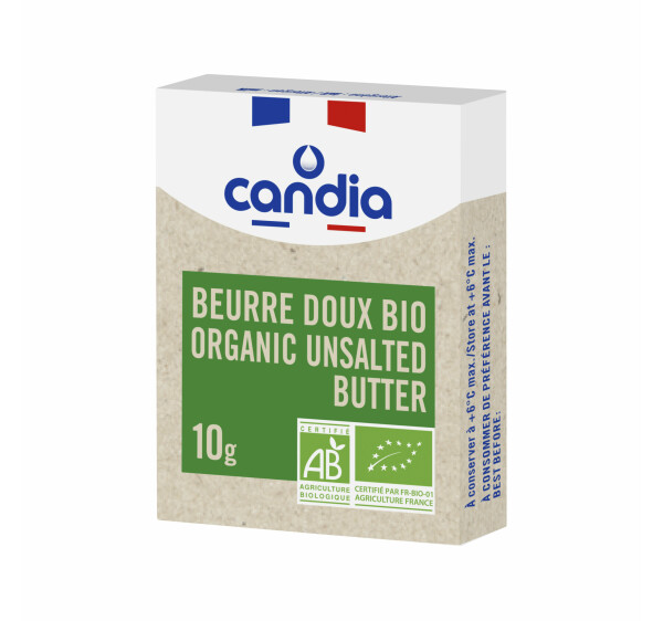 Beurre doux Bio 82% mg &#8211; micropain 10g &#8211;  Candia