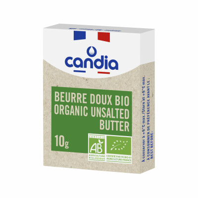 Beurre doux Bio 82% mg – micropain 10g –  Candia