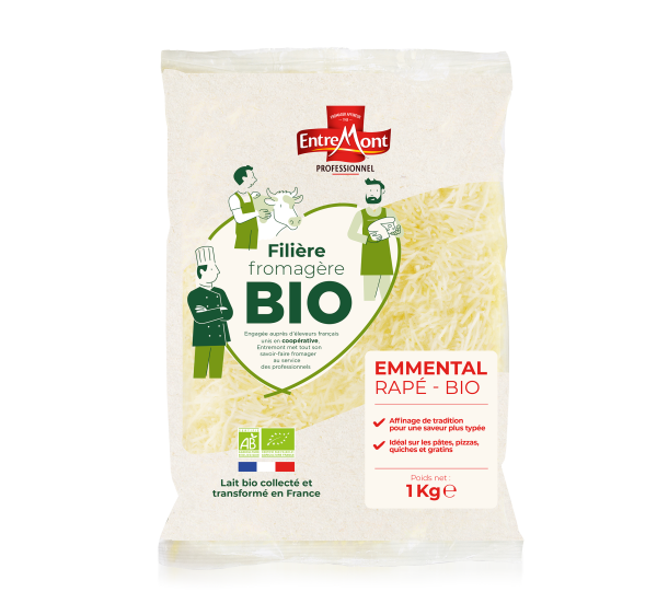 Emmental Bio Râpé 1kg – Entremont Professionnel