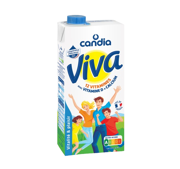 Lait Viva 1% MG UHT &#8211; brique 1L &#8211; Candia