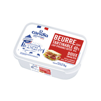 Beurre léger tartinable doux &#8211; 1kg &#8211; Candia Professionnel