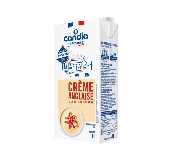 Crème anglaise à la vanille bourbon – brique 1L – Candia Professionnel