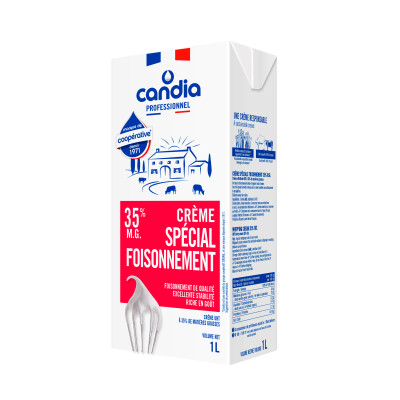 Crème 35% MG Spécial Foisonnement &#8211; brique 1 L &#8211; Candia Professionnel