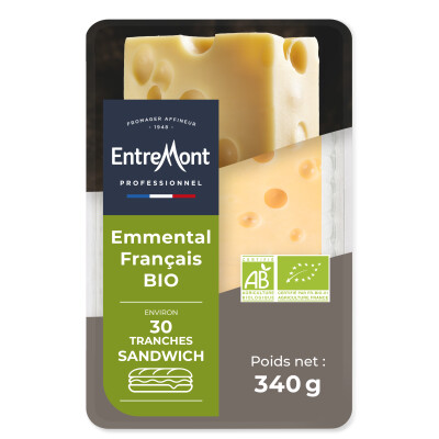 Emmental Bio tranches sandwich – Entremont Professionnel – 340g