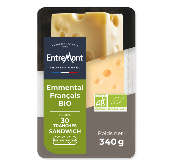Emmental Bio tranches sandwich &#8211; Entremont Professionnel &#8211; 340G