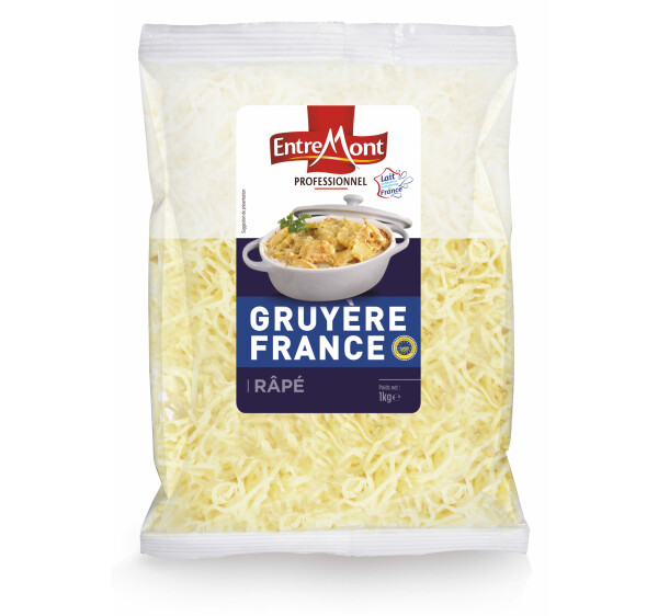 Gruyère IGP France râpé 1 KG – Entremont Professionnel