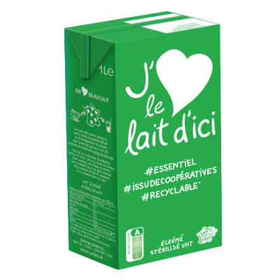Lait écrémé UHT – brique 1L – Lait d’ici