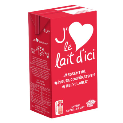 Lait entier UHT – brique 1L – Lait d’ici