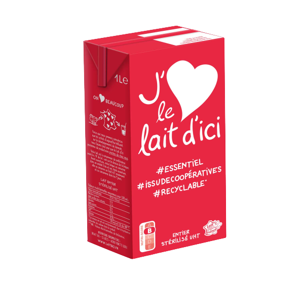 Lait entier UHT &#8211; brique 1L &#8211; Lait d&rsquo;ici