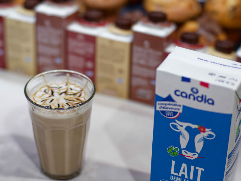 Le lait Candia Bleu-Blanc-Cœur dans tous les coffee-shop Columbus Café de France !