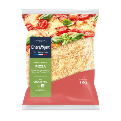 Mélange de râpés Pizza gros brins 3.2 mm – Entremont Professionnel – 1 kg