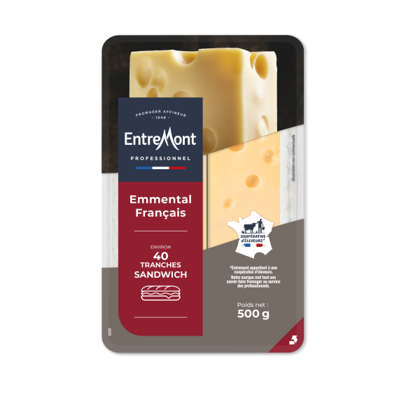 Emmental tranches sandwich – Entremont Professionnel – 500G X 6