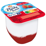 Perle de Lait sur lit à la fraise, fraise des bois