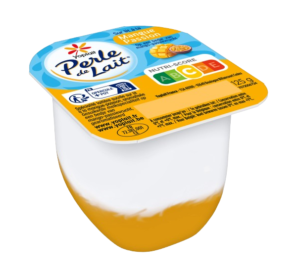 Perle de Lait sur lit à la mangue passion
