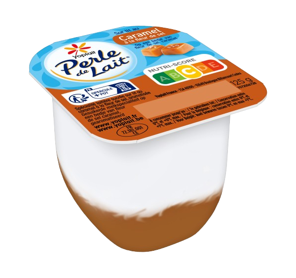 Perle de Lait sur lit au caramel