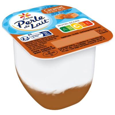 Perle de Lait sur lit au caramel