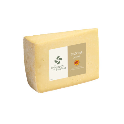 Cantal AOP Jeune au lait pasteurisé &#8211; 1/32 (1,3kg) &#8211; Les Fromagers du Pays Vert