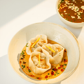 Wontons façon tortellonis porc &#038; crevettes, sauce crémeuse épicée &#8211; Crème 18% MG